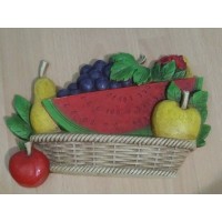 HOMCO FRUIT & WATERMELON BASKET 1975 Vintage wall plaque hanging 10" x 7" 7350   232879166495